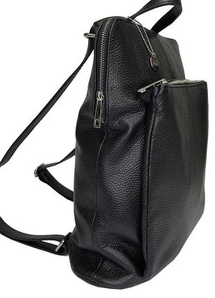 Сумка рюкзак женская кожаная tony perotti italy borsa ca04c-21bk nero черная6 фото