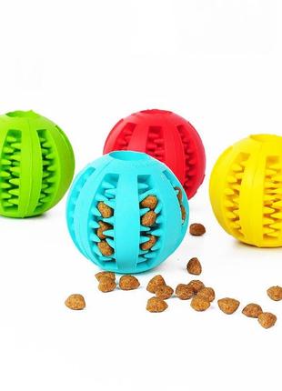 Іграшка для собак м'яч бейсбольний жувальний denta fun 6 см (різні кольори)1 фото