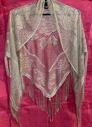 Платок платок шарф косынка люрекс винтаж золотая