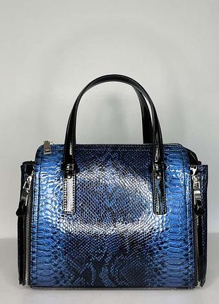 Сумка женская кожаная assa 1200 б синяя