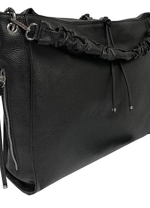 Сумка жіноча шкіряна tony perotti italy borsa ca020-06bk nero чорна