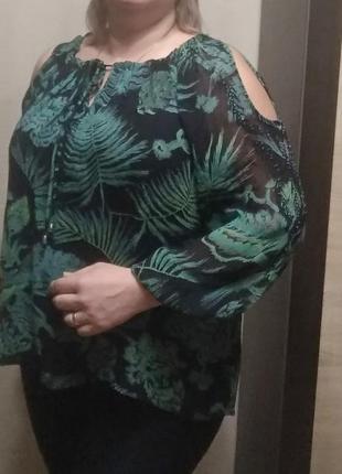 Женская вискозная блуза, с модным тропическим принтом от next, 52р.5 фото