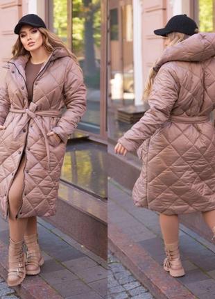 Женское пальто теплое 48-605 фото