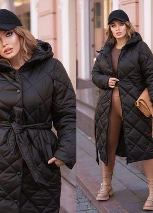 Женское пальто теплое 48-604 фото