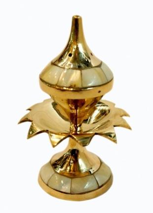 Подставка под пахощи shell желтый металл , подставка под благовония