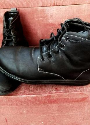 Зимние ботинки полуботинки еа меху наткральная кожа