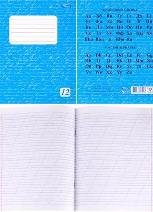 Зошит учнів в5 12арк коса с доп,лiнiей "дельта"(бiлизна листа-100%) 20шт/уп