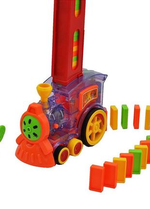Іграшка паровозик доміно на батарейках domino train