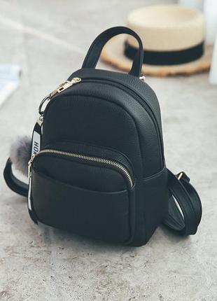 Женский мини рюкзак с экокожи + брелок2 фото