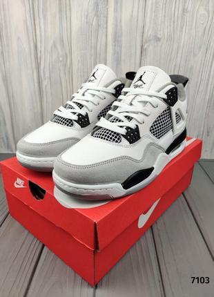 Кросівки nike air jordan 4 retro thermo white grey