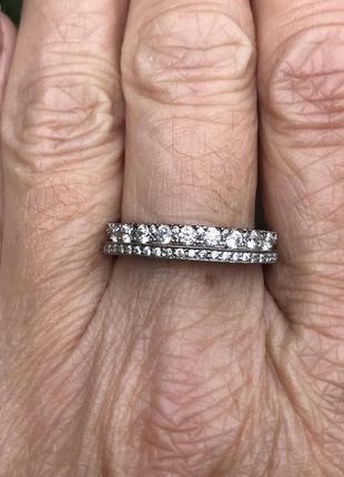 Кольцо серебряное с цирконием 7096.10к, 19 размер