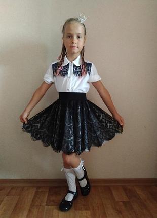 Мереживна спідниця дитяча шкільна