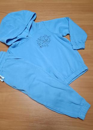 🔥 розпродаж 🔥 теплий спортивний костюм блакитний на 4-5 років
