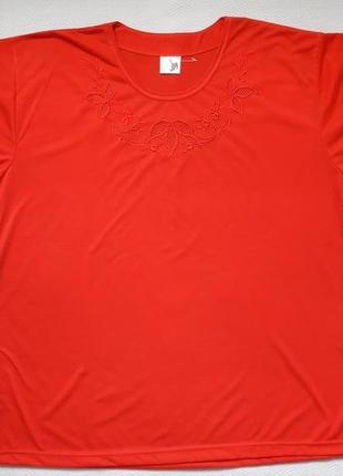 Классная красная футболка с узором большого размера donna1 фото