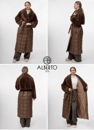 Пальто женское зимнее стеганое пальто с мехом зимний пуховик длинный7 фото