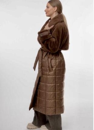 Alberto bini пальто зимнее коричневое пальто стеганое шоколад2 фото