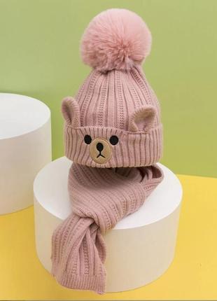 Дитячій зимовий комплект шапка шарф
