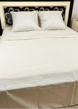 Комплект постельного белья бязь- люкс полоска молочная4 фото