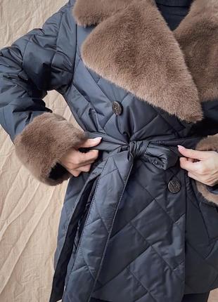 Alberto bini куртка жіноча чорна альберто біні стьобана куртка з хутром