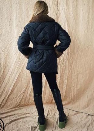 Alberto bini куртка жіноча чорна альберто біні стьобана куртка з хутром