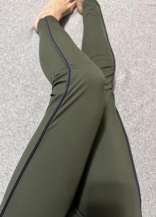 Легінси лосіни штани для вагітних майбутніх мам вагітність кольору хакі6 фото