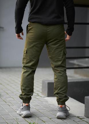 Штани карго на флісі з карманами хакі7 фото