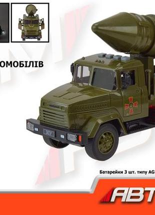 Игрушечный военный грузовой автомобиль краз с большой ракетой, автомобильная большая ракетная установка краз4 фото