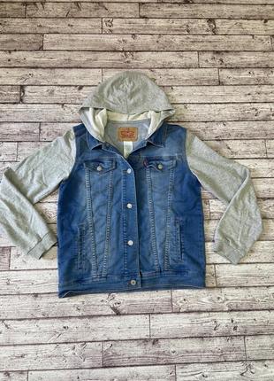 Джинсовая курточка детская levi’s с трикотажными рукавами