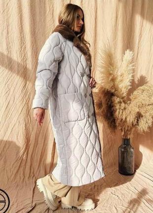 Альберто біні пальто світле зимове стьобане пальто жіноче alberto bini2 фото