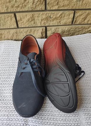 Туфли мужские спортивного стиля из экокожи( нубук), подошва прошита uf0qq