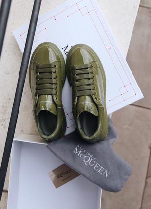 Кроссовки mcqueen olive patent ( premium )