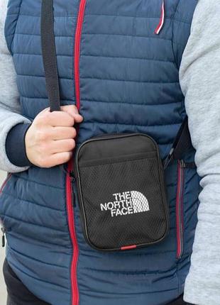 Маленькая сумка мессенджер  the north face ms городская мужская черная через плечо барсетка tnf стил2 фото