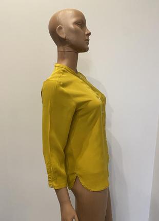 Шелковая горчичная блуза2 фото
