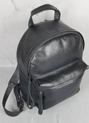 Женский кожаный рюкзак, натуральная кожа черный3 фото