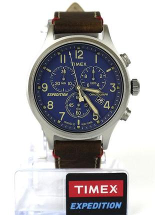 Мужские часы timex twc013900 expedition scout chrono blue