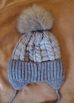 Зимова шапка в'язана 48-503 фото