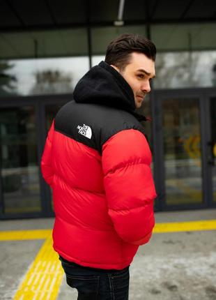 Розпродаж! зимова куртка the north face 700 1996 retro nuptse jacket black red8 фото