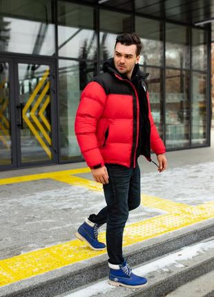 Розпродаж! зимова куртка the north face 700 1996 retro nuptse jacket black red10 фото