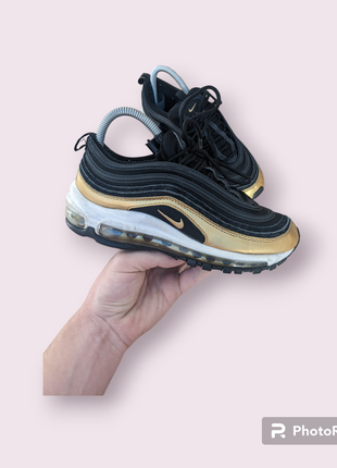 Nike air max 97 gold and black кроссовки женские2 фото
