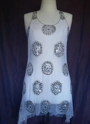 Женское летнее пляжное платье туника, платье пеньюар, сетка паєтка