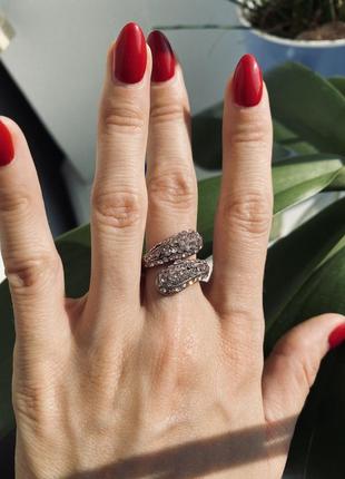 💍 кільце з рожевими стразами блискуче кільце