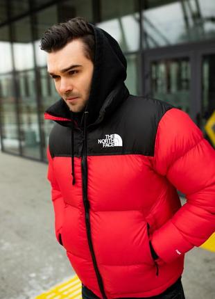 Розпродаж! зимовий пуховик the north face 700 1996 retro nuptse jacket black red8 фото