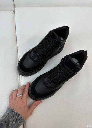 Стильные черные женские спортивные деми ботинки2 фото