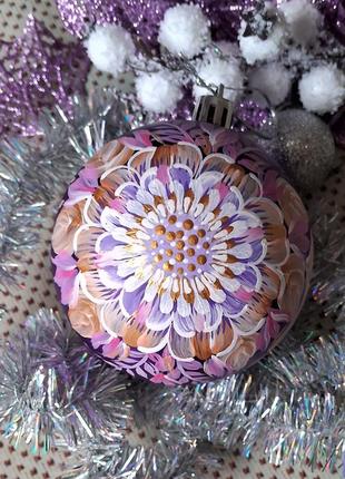 Ялинкова куля з ручним петриківським розписом