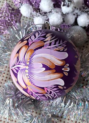 Ялинкова куля з ручним петриківським розписом