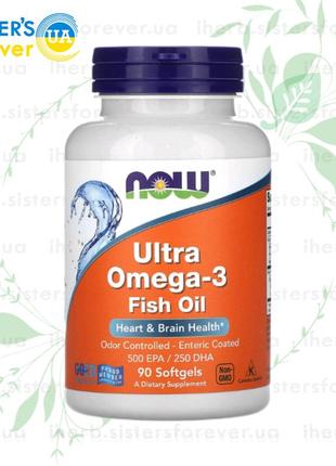 🍣now foods 🐠ultra омега 3🐟 ,
90 капсул 🌿 iherb