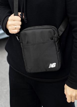 Мужская сумка мессенджер new balance casual черная спортивная барсетка nb сумка через плечо2 фото