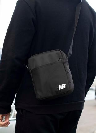 Мужская сумка мессенджер new balance casual черная спортивная барсетка nb сумка через плечо4 фото