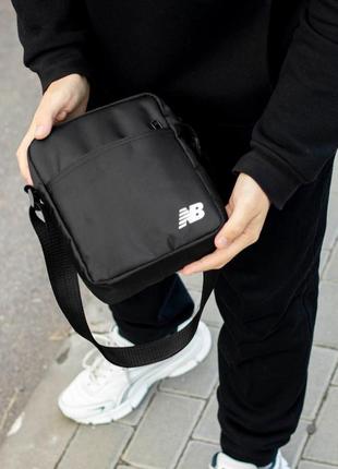 Мужская сумка мессенджер new balance casual черная спортивная барсетка nb сумка через плечо5 фото