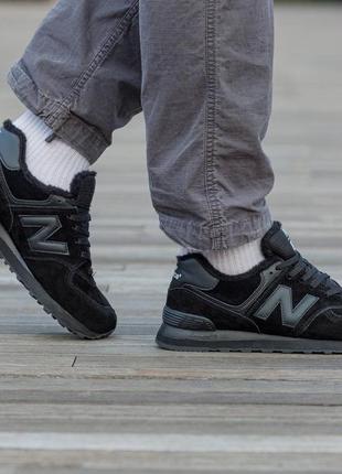 Женские кроссовки с мехом new balance 574 winter 990v4